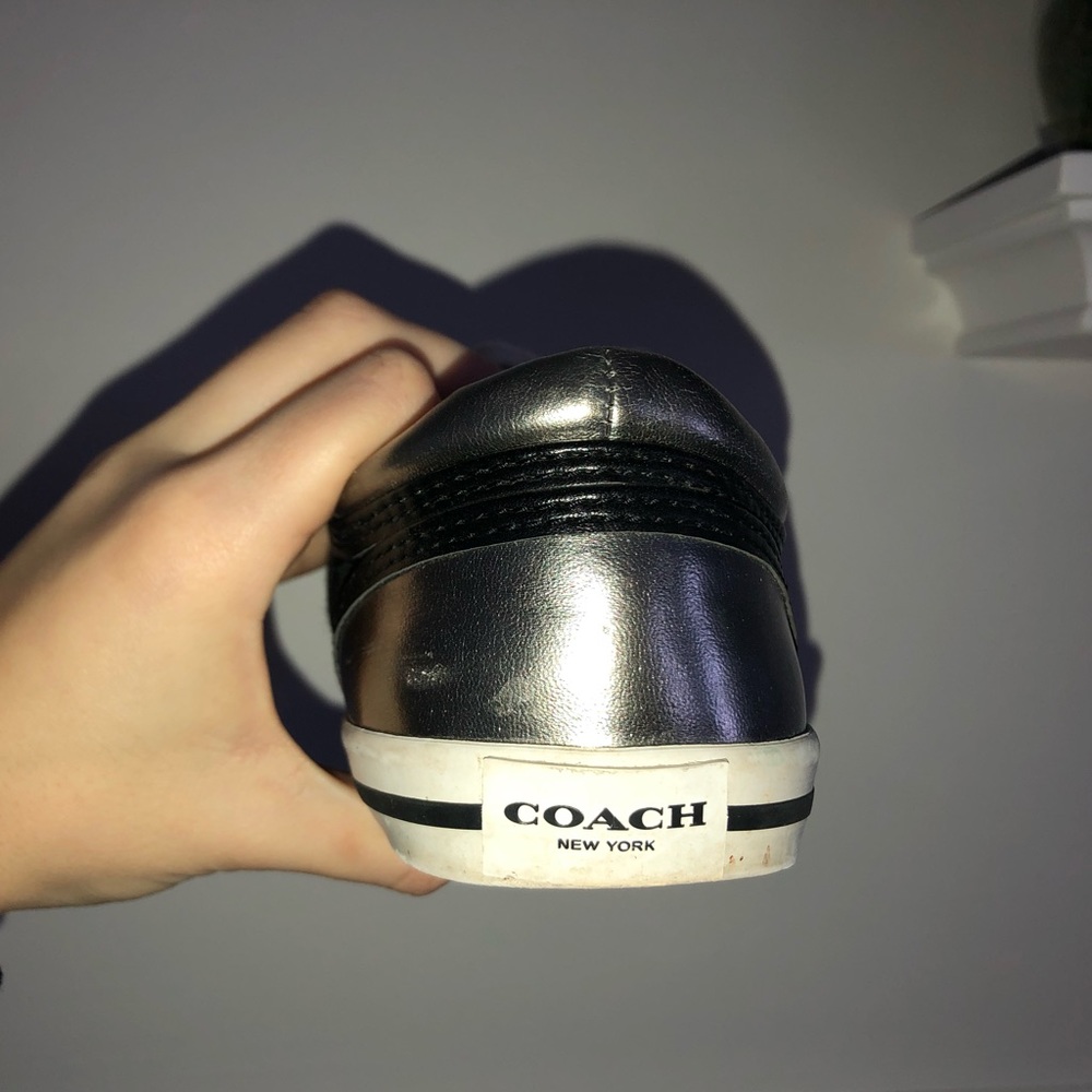 Black and Silver Authentic Coach Sneakers